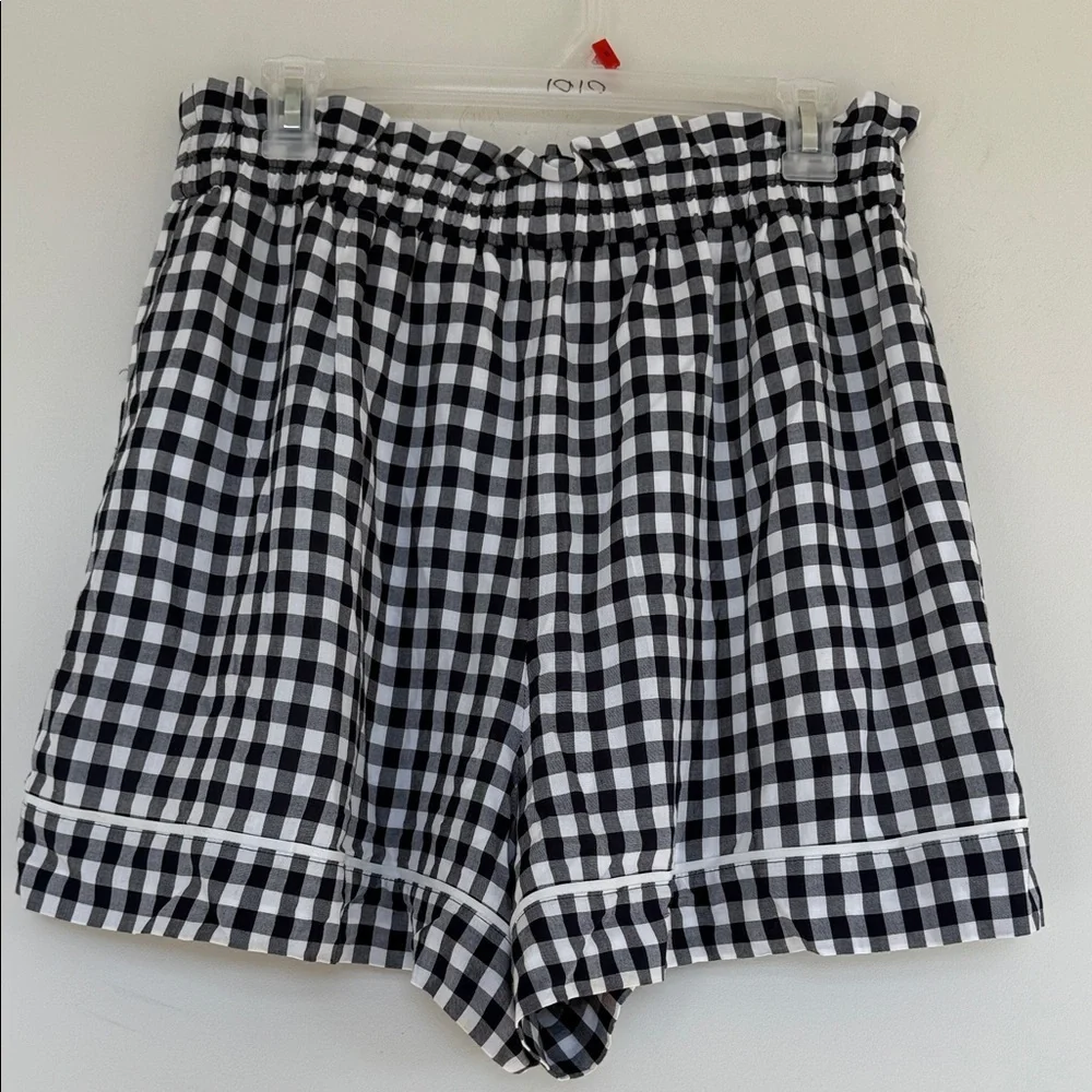 J. Crew High Waist Checkered Shorts - Black and White